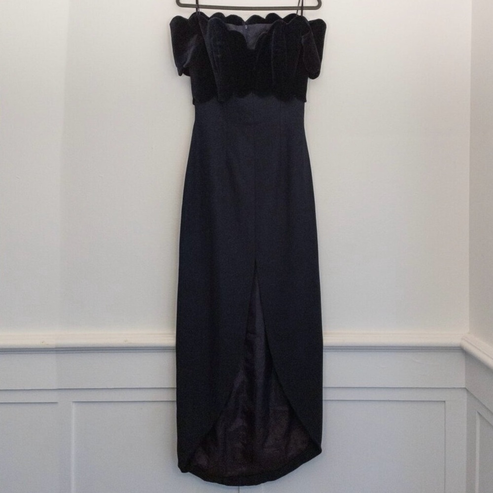 Vintage Saks Fifth Avenue Strapless Velvet & Satin Gown | Tomasz Starzewski | 8 - Picture 2 of 10